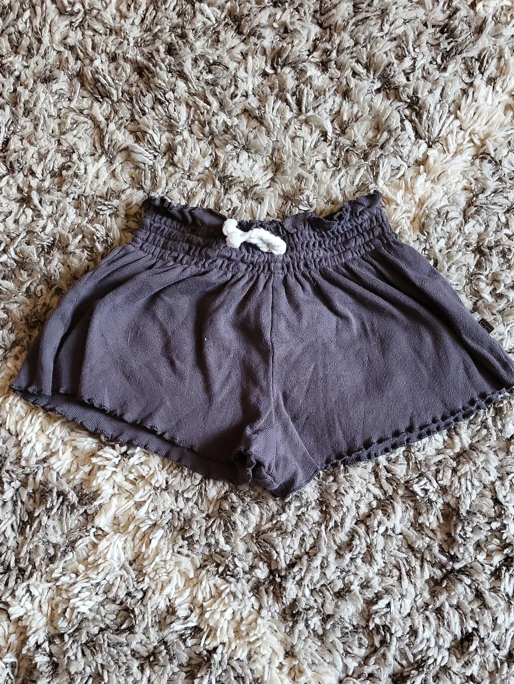 Kids Elastic-Waist Charcoal Gray Shorts with Drawstring
